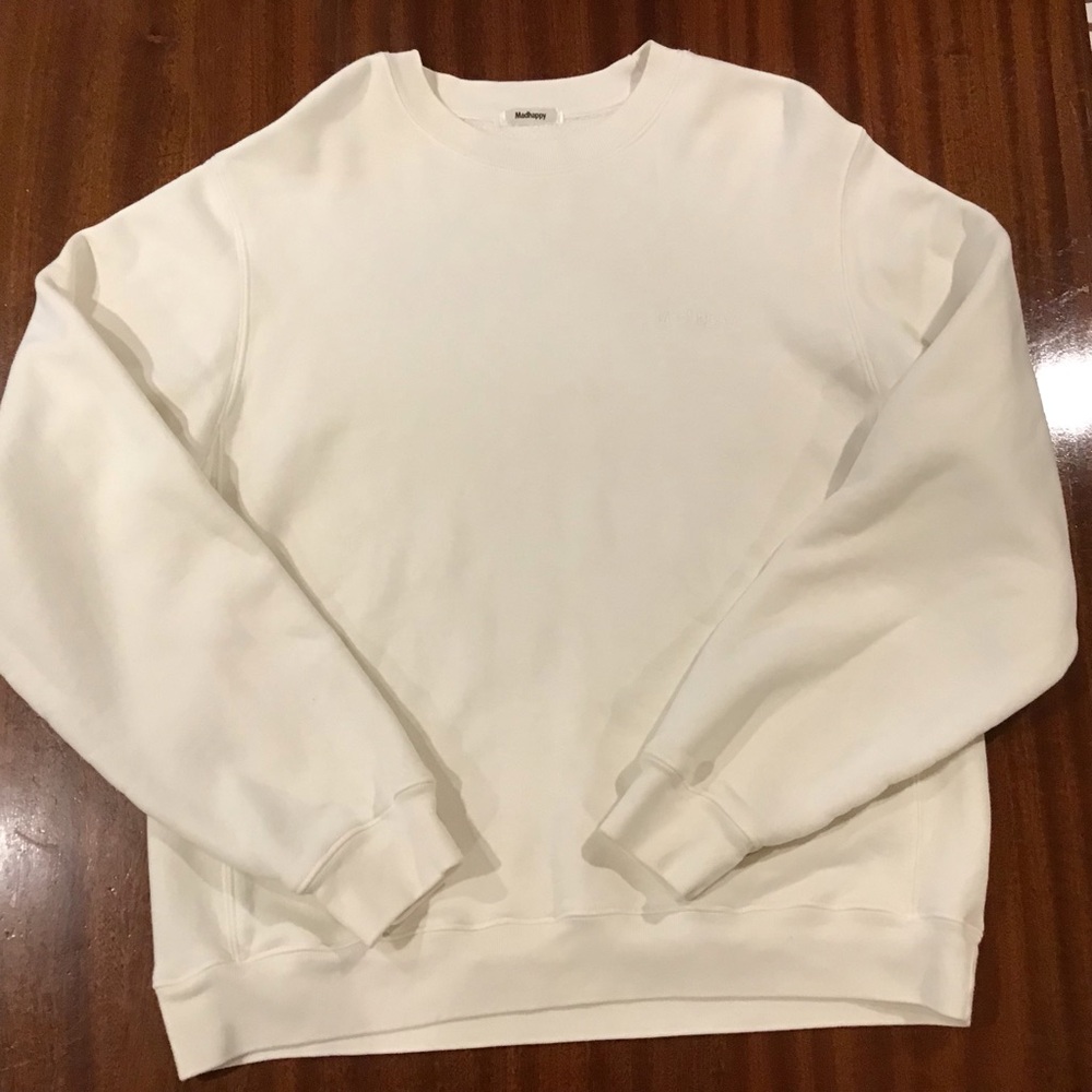 Madhappy Classic Crewneck Sweatshirt in Cream/Vanilla Large